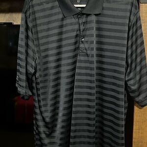 Antigua Men's Black Tonal Striped Polo